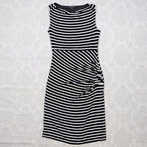 Tribal Women's Black & White Striped Sheath Dress